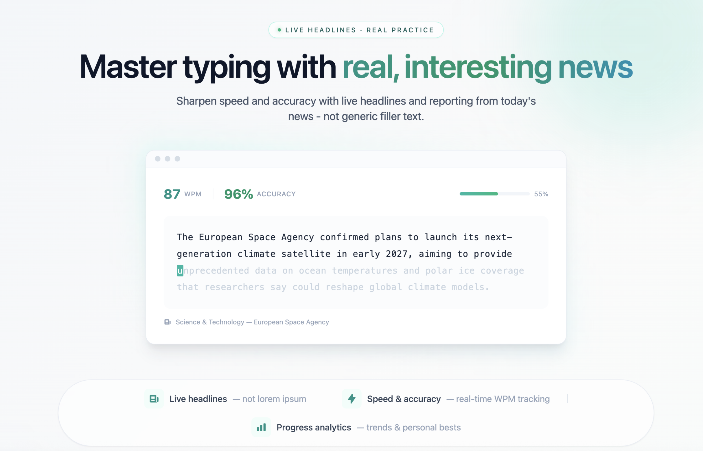 TyperNews screenshot